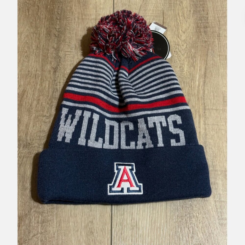 NWT NCAA Arizona Wildcats Knit Beanie Pom Hat Navy Red
